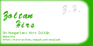 zoltan hirs business card
