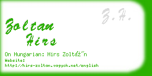 zoltan hirs business card
